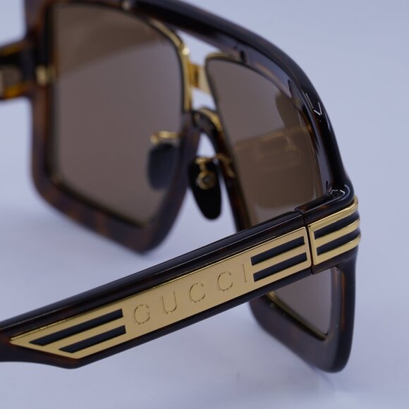 Gucci GG0900S 002 Sunglasses Havana Aviator Frame, Brown Lenses main image 5